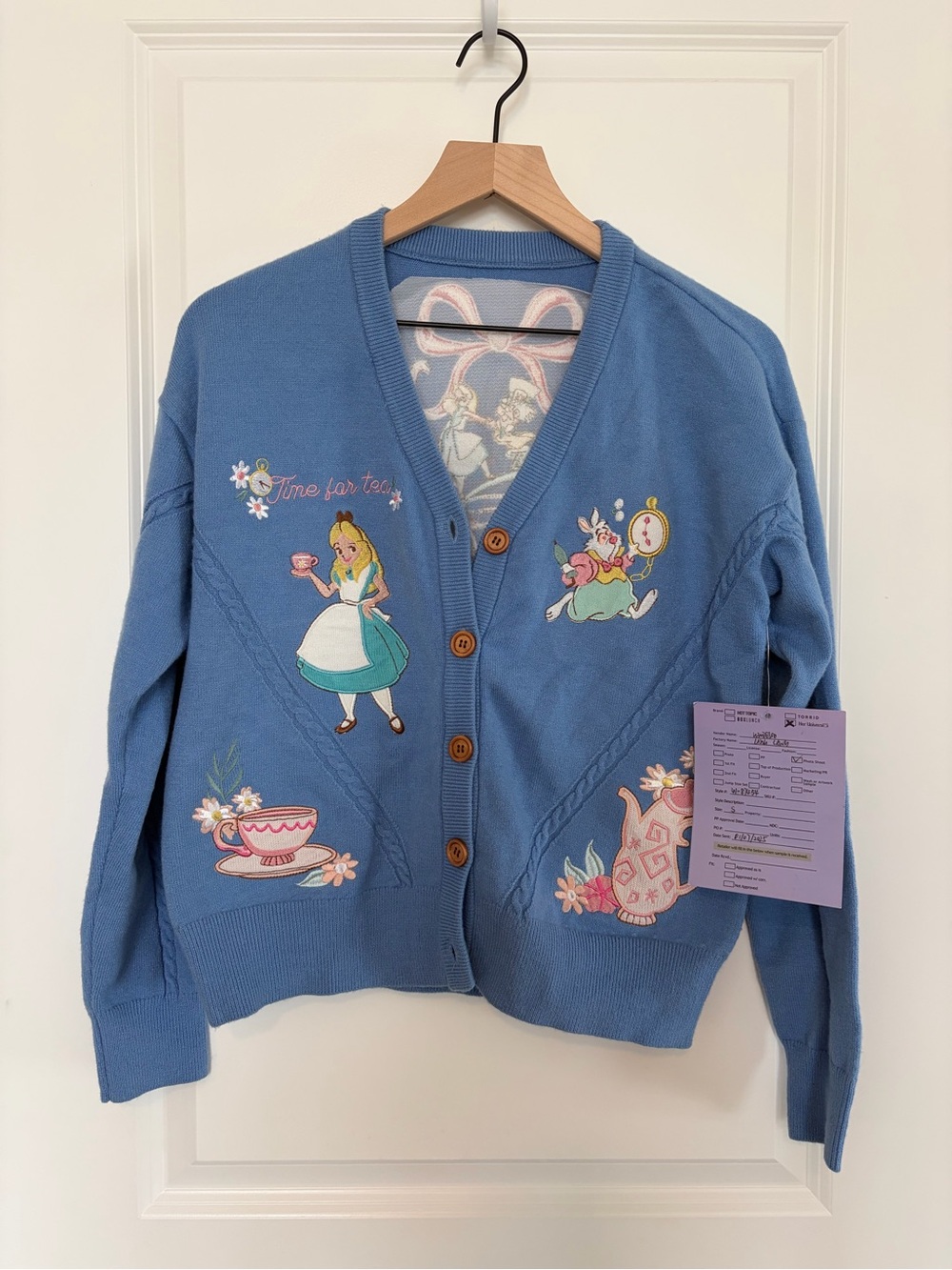Her Universe Blue Alice Tea Party Embroidered Cardigan